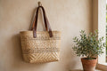 Handwoven market tote bag carried at a farmers market in BC